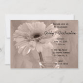Bleke roze gekleurde Daisy Graduy Party Invitation Kaart (Voorkant)