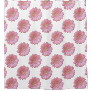 Bleke roze gerbera douchegordijn
