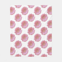 Bleke roze gerbera fleece deken