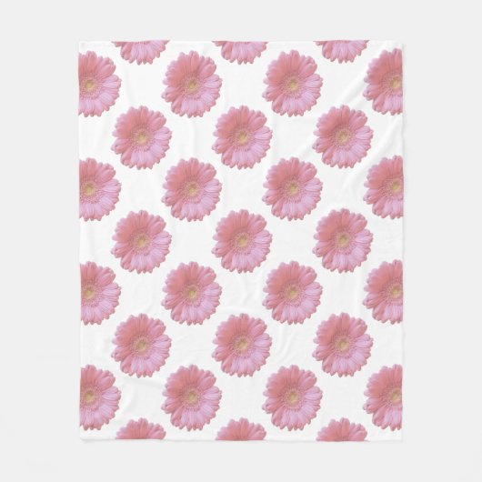 Bleke roze gerbera fleece deken (Voorkant)