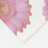 Bleke roze gerbera fleece deken (Hoek)