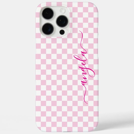 Bleke Roze Geruite Handtekening Case-Mate iPhone Case (Achterkant)