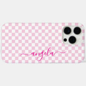 Bleke Roze Geruite Handtekening Case-Mate iPhone Case (Achterkant (horizontaal))