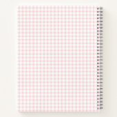 Bleke Roze Gingham Grandmillennial Monogram Naam N Notitieboek (Achterkant)