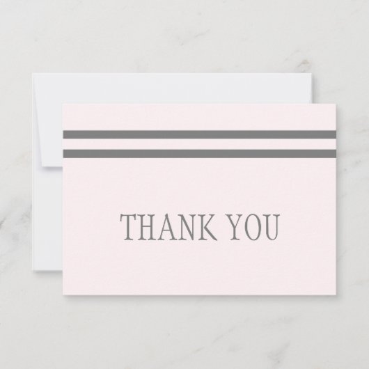 Bleke Roze & Grijze Begrafenis Bedank Bedankkaart (Voorkant)