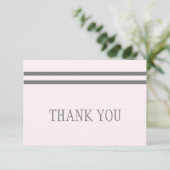 Bleke Roze & Grijze Begrafenis Bedank Bedankkaart (Staand voorkant)