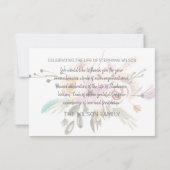 Bleke Roze & Grijze Begrafenis Bedank Bedankkaart (Achterkant)