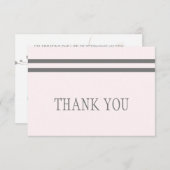 Bleke Roze & Grijze Begrafenis Bedank Bedankkaart (Voorkant / Achterkant)