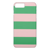 Bleke Roze & Groene Strepen iPhone Case (Achterkant)