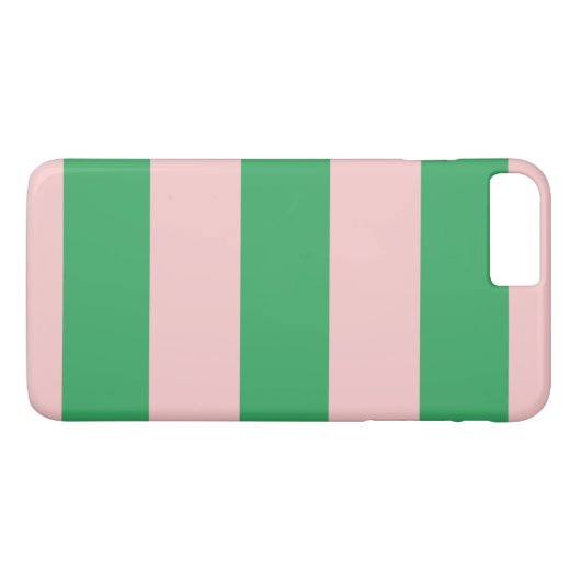 Bleke Roze & Groene Strepen iPhone Case (Achterkant (Horizontaal))