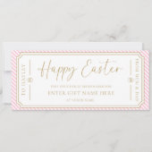 Bleke Roze Happy Easter Gift Voucher Kaart (Voorkant)