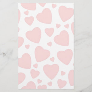 Bleke roze harten briefpapier