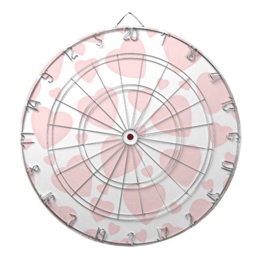 Bleke roze harten dartbord (Voorkant)