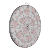 Bleke roze harten dartbord (Voorkant Links)