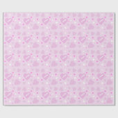 Bleke Roze Harten En Naam Cadeaupapier (Vlak)