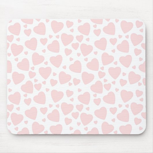Bleke roze harten muismat (Voorkant)