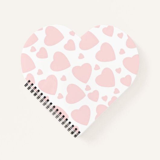 Bleke Roze Harten Notitieboek (Voorkant)