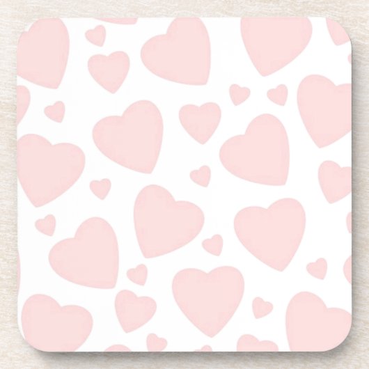 Bleke roze harten onderzetter (Voorkant)