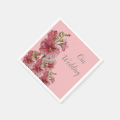 Bleke roze holyhock florale bruiloft servet (Hoek)