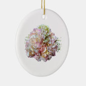 Bleke roze hydrangea met Baby adem Keramisch Ornament (Rechts)