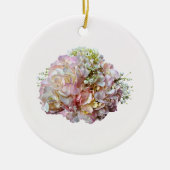 Bleke roze hydrangea met Baby adem Keramisch Ornament (Voorkant)