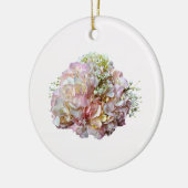 Bleke roze hydrangea met Baby adem Keramisch Ornament (Links)