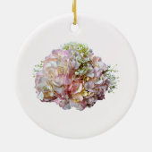 Bleke roze hydrangea met Baby adem Keramisch Ornament (Achterkant)
