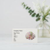 Bleke roze hydrangea met Baby adem Visitekaartje (Staand voorkant)