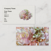 Bleke roze hydrangea met Baby adem Visitekaartje (Voorkant / Achterkant)