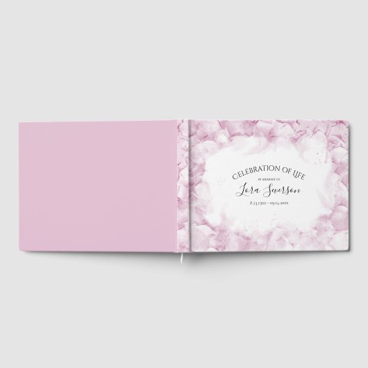 Bleke roze hydrangeas Viering van het levensdenkte Gastenboek (Volledig)