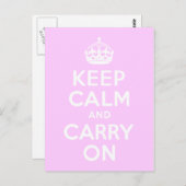 Bleke roze kalk houden en doorgaan briefkaart (Voorkant / Achterkant)