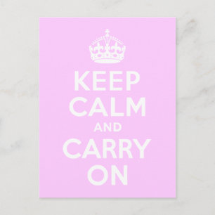 Bleke roze kalk houden en doorgaan briefkaart