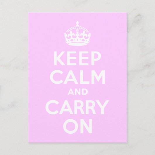 Bleke roze kalk houden en doorgaan briefkaart (Voorkant)