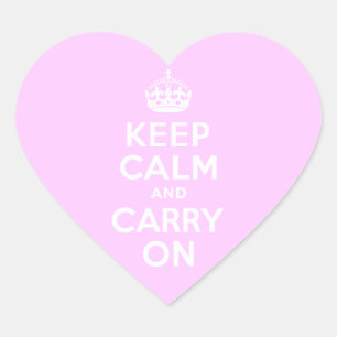 Bleke roze kalk houden en doorgaan hart sticker