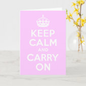 Bleke roze kalk houden en doorgaan kaart (Gele Bloem)