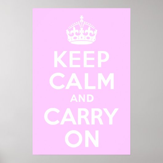 Bleke roze kalk houden en doorgaan poster (Voorkant)