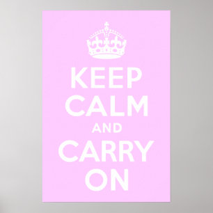 Bleke roze kalk houden en doorgaan poster