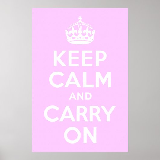 Bleke roze kalk houden en doorgaan poster (Voorkant)