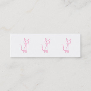 Bleke roze kat, Winking. Mini Visitekaartje