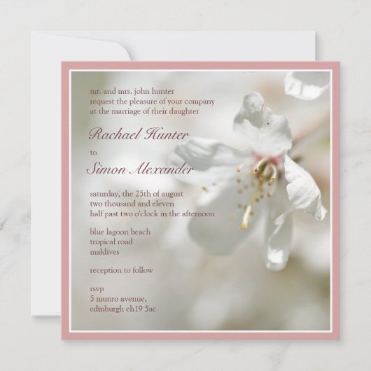 Bleke roze kerry Blossom Wedding Kaart (Voorkant)