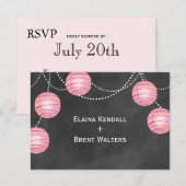 Bleke roze lampionnen op de Chalk RSVP (Voorkant / Achterkant)