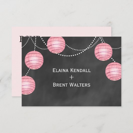 Bleke roze lampionnen op de Chalk RSVP (Voorkant / Achterkant)