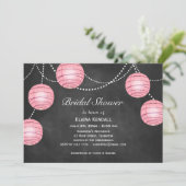 Bleke roze lantaarns op Chalk Vrijgezellenfeest ui Kaart (Staand voorkant)