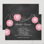 Bleke roze lantaarns op Chalk Vrijgezellenfeest ui Kaart (Voorkant / Achterkant)