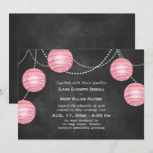 Bleke roze lantaarns over de uitnodiging voor het  (Voorkant / Achterkant)