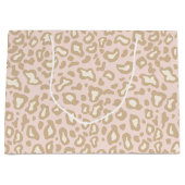 Bleke roze leopard Gift Bag Large Cadeautasje (Voorkant)