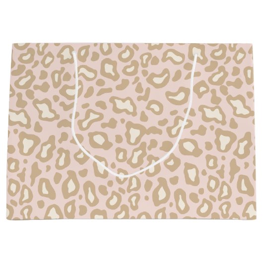 Bleke roze leopard Gift Bag Large Cadeautasje (Voorkant)
