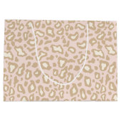 Bleke roze leopard Gift Bag Large Cadeautasje (Achterkant)