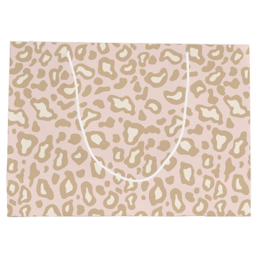 Bleke roze leopard Gift Bag Large Cadeautasje (Achterkant)