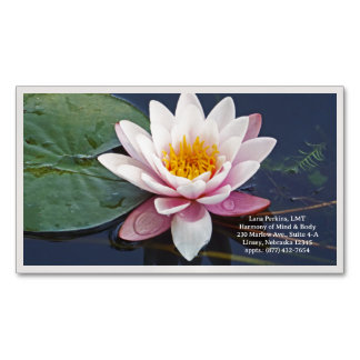 "BLEKE ROZE LOTUSBLOEM" Premium Canvas (Glans) Magnetisch Visitekaartje